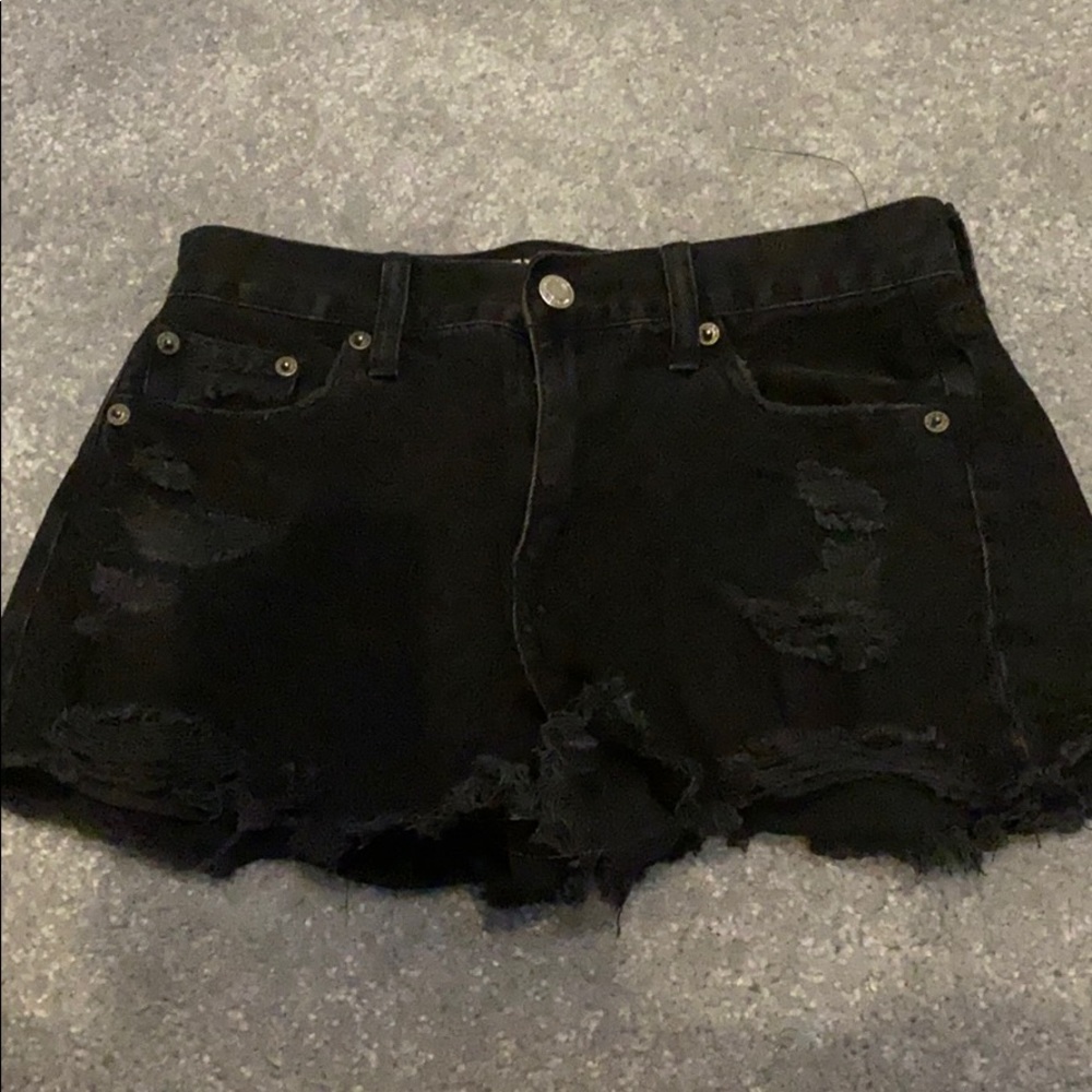 All black American eagle ripped shorts. Never worn